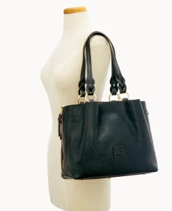 Dooney & Bourke The Florentine Collection|Picnic in the Park<Florentine Large Zip Barlow Black Black