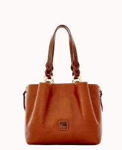 Dooney & Bourke The Florentine Collection|Picnic in the Park<Florentine Large Zip Barlow Chestnut