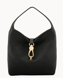 Dooney & Bourke The Florentine Collection|Ready For the Getaway<Florentine Logo Lock Shoulder Bag Black Black