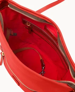 Dooney & Bourke The Florentine Collection|Ready For the Getaway<Florentine Zip Sac Red