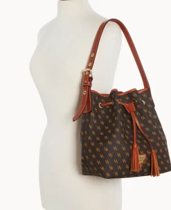 Dooney & Bourke The Gretta Collection|Picnic in the Park<Gretta Aimee Drawstring Brown Tmoro