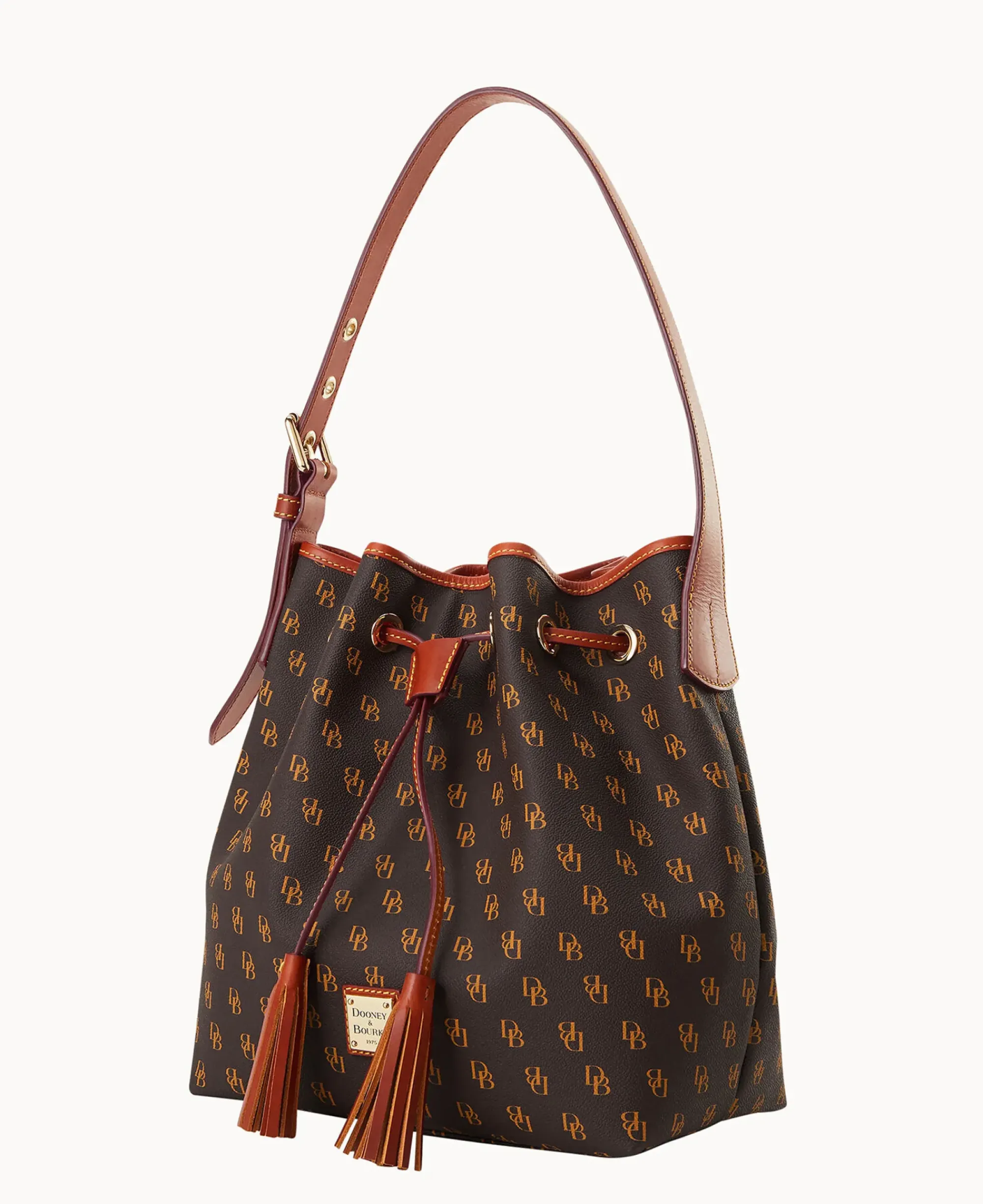 Dooney & Bourke The Gretta Collection|Picnic in the Park<Gretta Aimee Drawstring Brown Tmoro