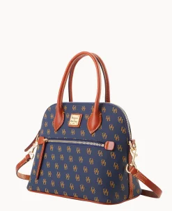 Dooney & Bourke The Gretta Collection|Ready For the Getaway<Gretta Domed Satchel Navy