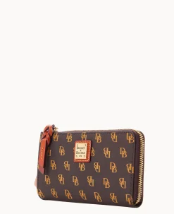 Dooney & Bourke The Gretta Collection|Grab and Go<Gretta Folded Zip Wristlet Brown Tmoro