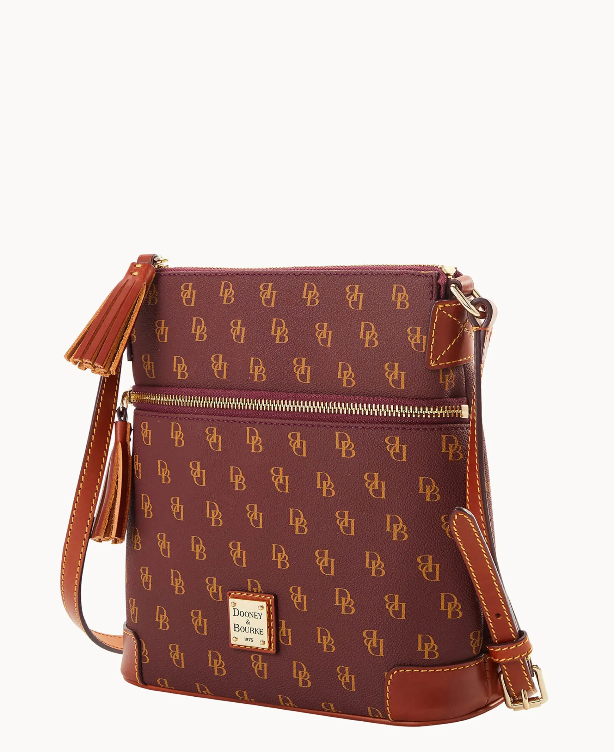 Dooney & Bourke The Gretta Collection|Printed Fabric<Gretta Small Tassel Crossbody Bordeaux