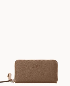 Dooney & Bourke Grab and Go|Wristlets<Henrys Medium Zip Around Wristlet Dark Taupe