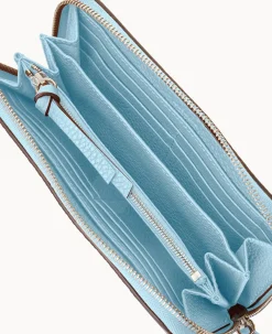 Dooney & Bourke Grab and Go|Wristlets<Henrys Medium Zip Around Wristlet Turquoise