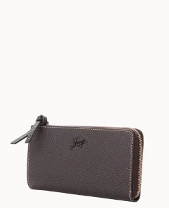 Dooney & Bourke Grab and Go<Henrys Zip Clutch Brown Tmoro