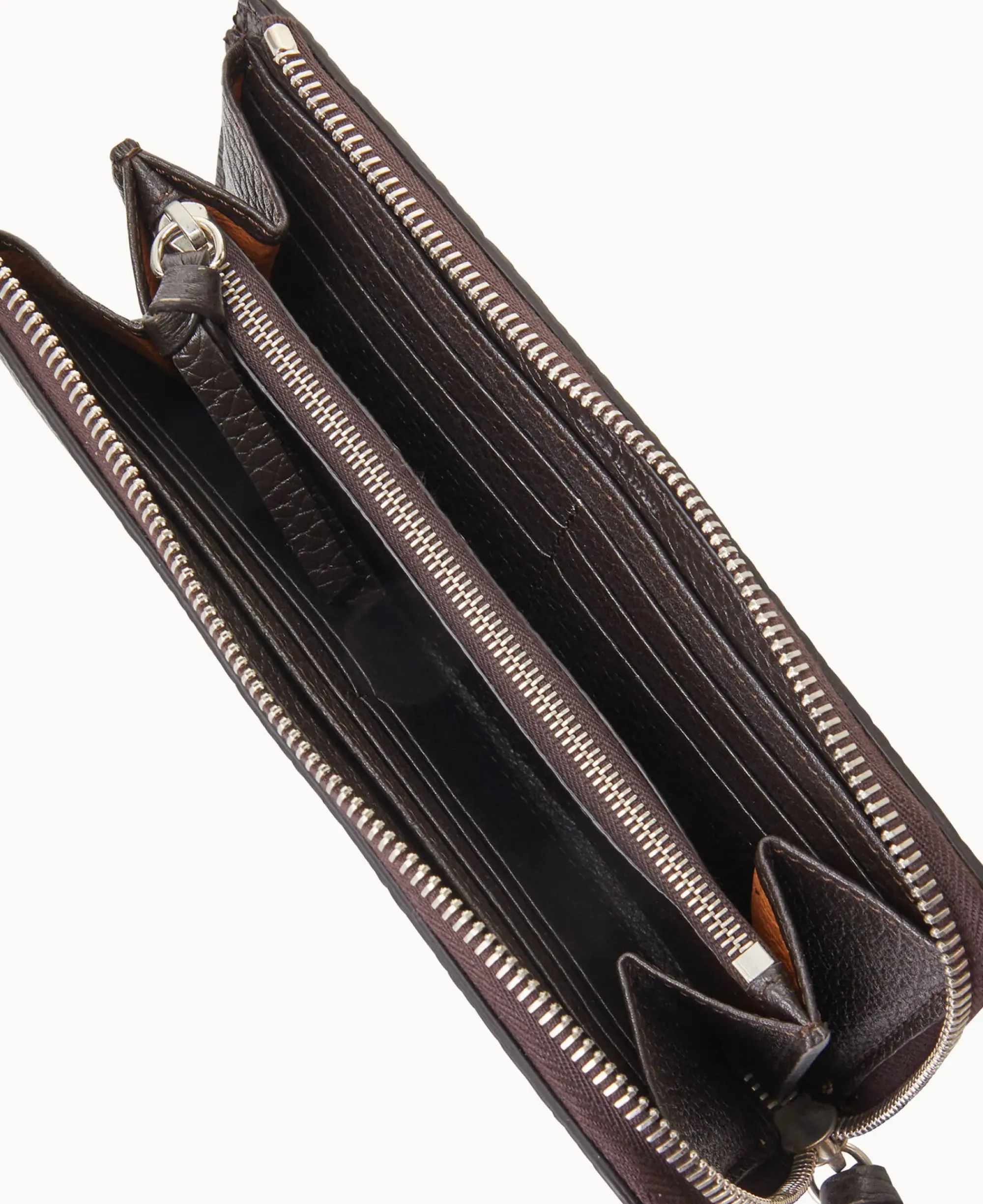 Dooney & Bourke Grab and Go<Henrys Zip Clutch Brown Tmoro