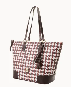 Dooney & Bourke Printed Fabric|Shoulder Bags<Houndstooth Career Tote Brick
