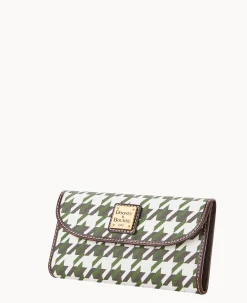 Dooney & Bourke Grab and Go|Clutches<Houndstooth Continental Clutch Green