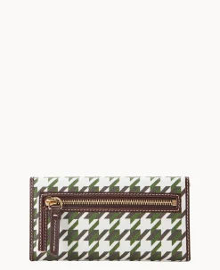 Dooney & Bourke Grab and Go|Clutches<Houndstooth Continental Clutch Green