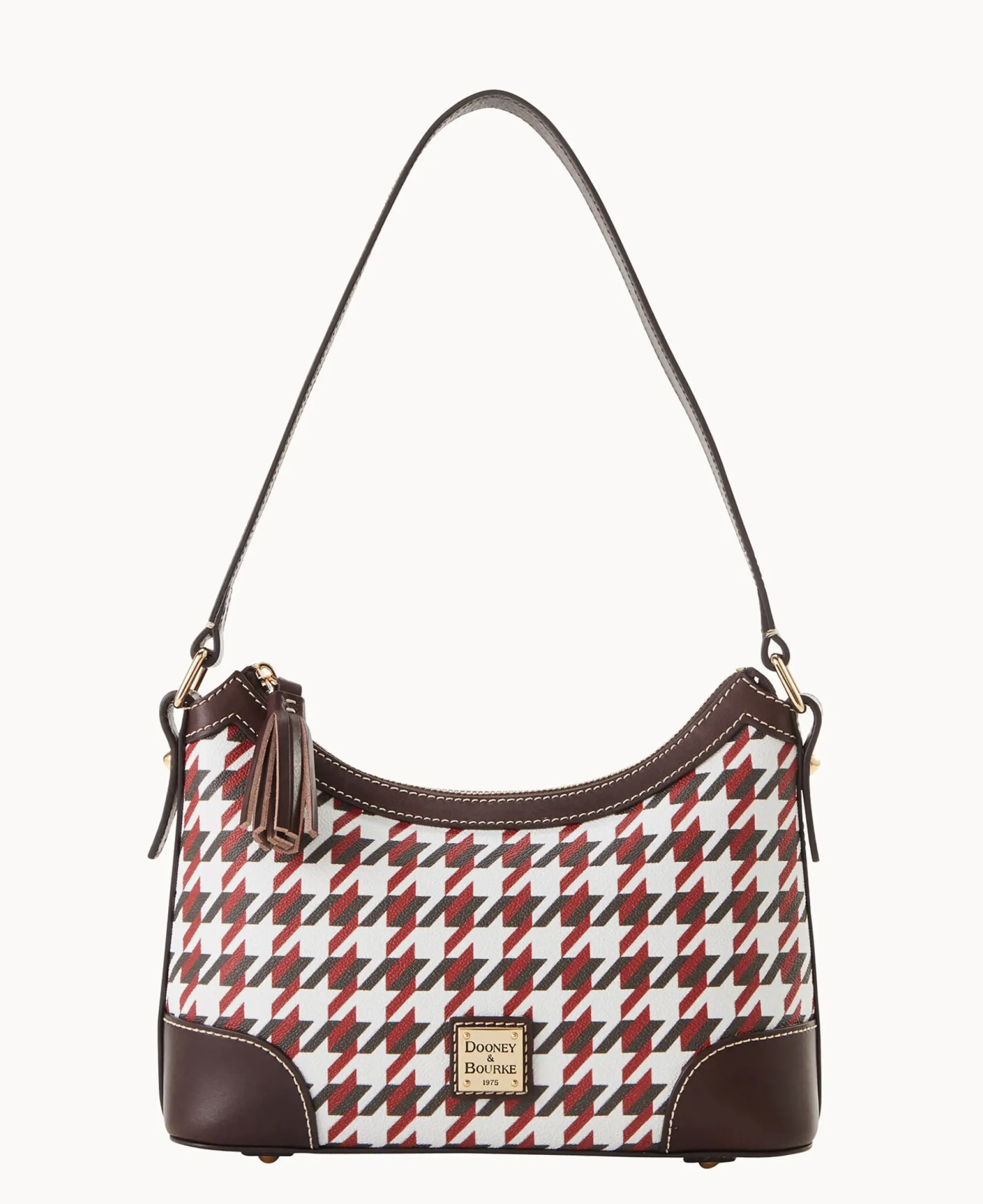 Dooney & Bourke Printed Fabric|Shoulder Bags<Houndstooth Shoulder Bag Brick