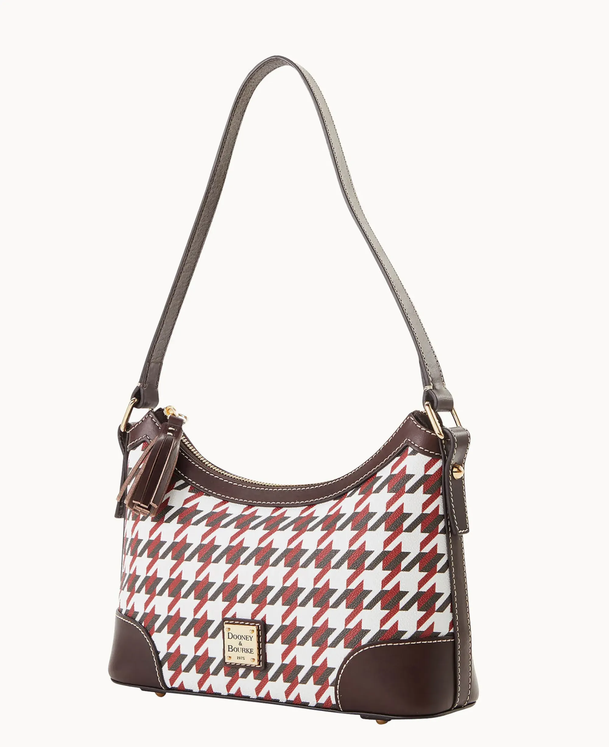 Dooney & Bourke Printed Fabric|Shoulder Bags<Houndstooth Shoulder Bag Brick
