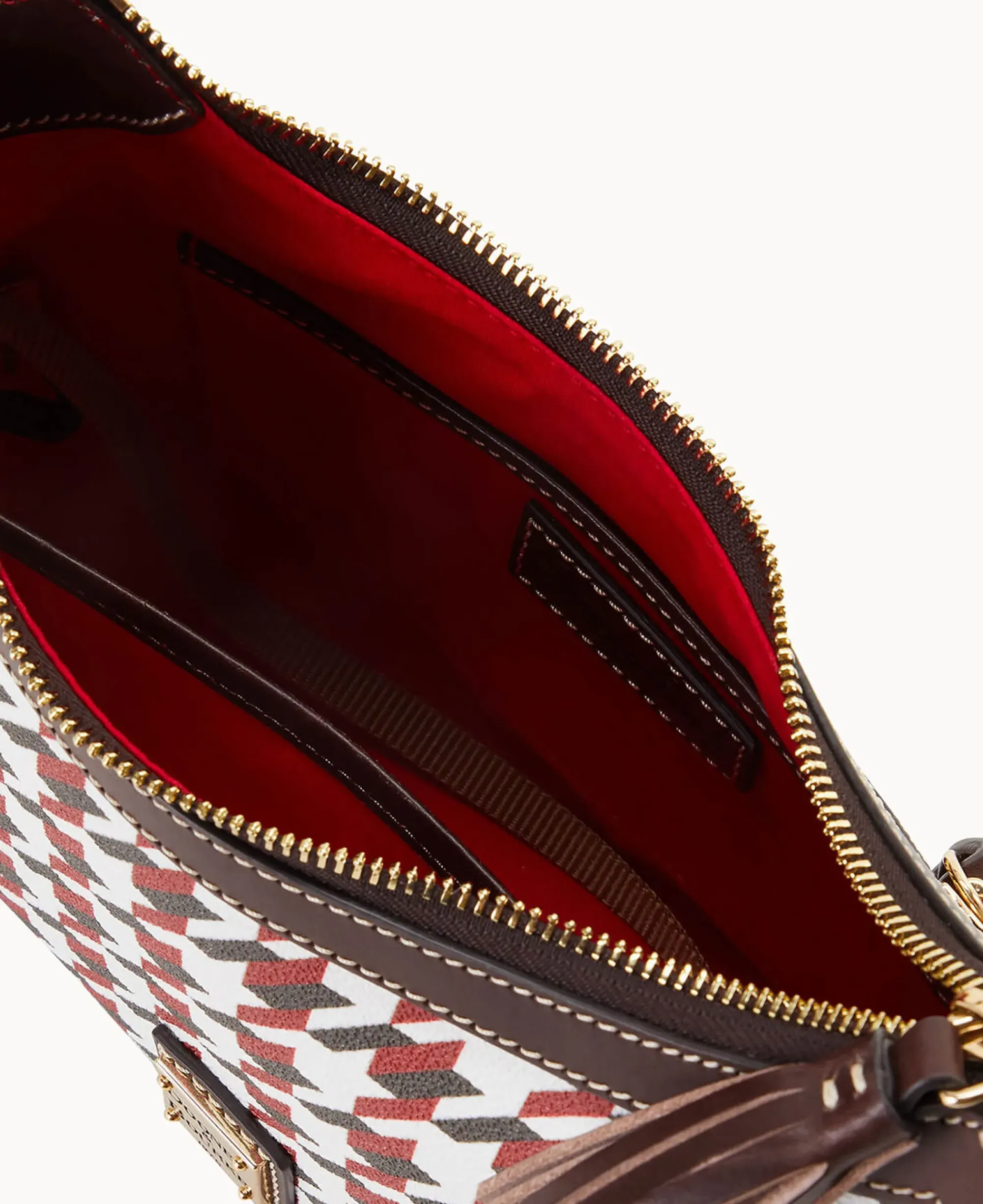 Dooney & Bourke Printed Fabric|Shoulder Bags<Houndstooth Shoulder Bag Brick
