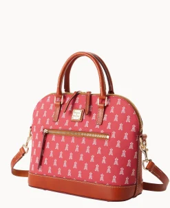 Dooney & Bourke Game Day Ready|Printed Fabric<MLB Domed Zip Satchel ANGELS
