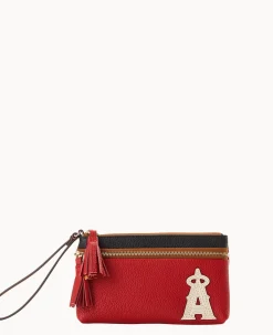 Dooney & Bourke Grab and Go|Wristlets<MLB Double Zip Wristlet Angels