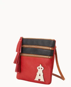 Dooney & Bourke Game Day Ready|Printed Fabric<MLB Triple Zip Crossbody Angels