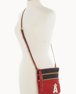 Dooney & Bourke Game Day Ready|Printed Fabric<MLB Triple Zip Crossbody Angels