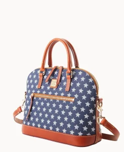 Dooney & Bourke Game Day Ready|Printed Fabric<MLB Domed Zip Satchel ASTROS