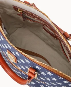 Dooney & Bourke Game Day Ready|Printed Fabric<MLB Domed Zip Satchel ASTROS