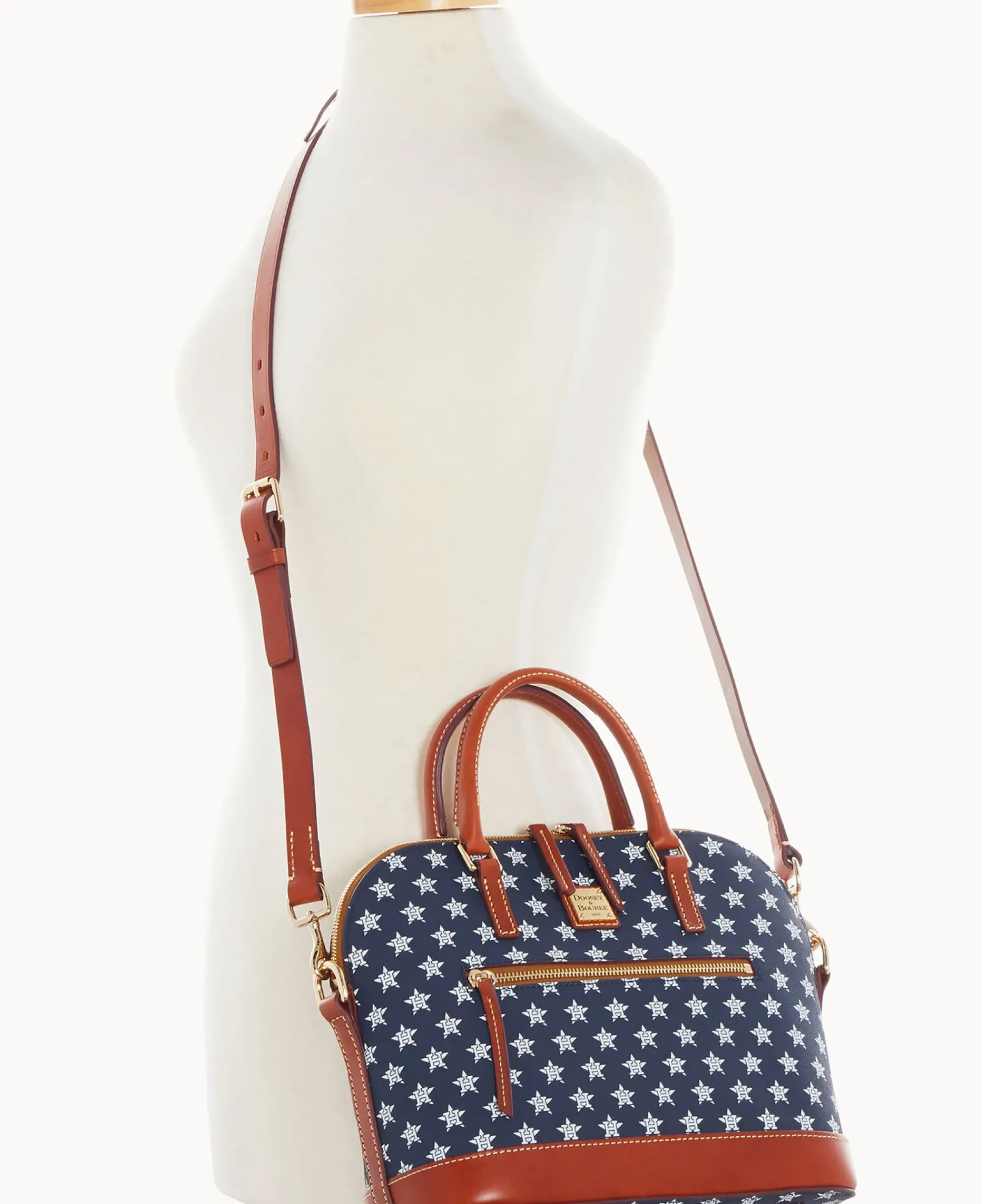 Dooney & Bourke Game Day Ready|Printed Fabric<MLB Domed Zip Satchel ASTROS