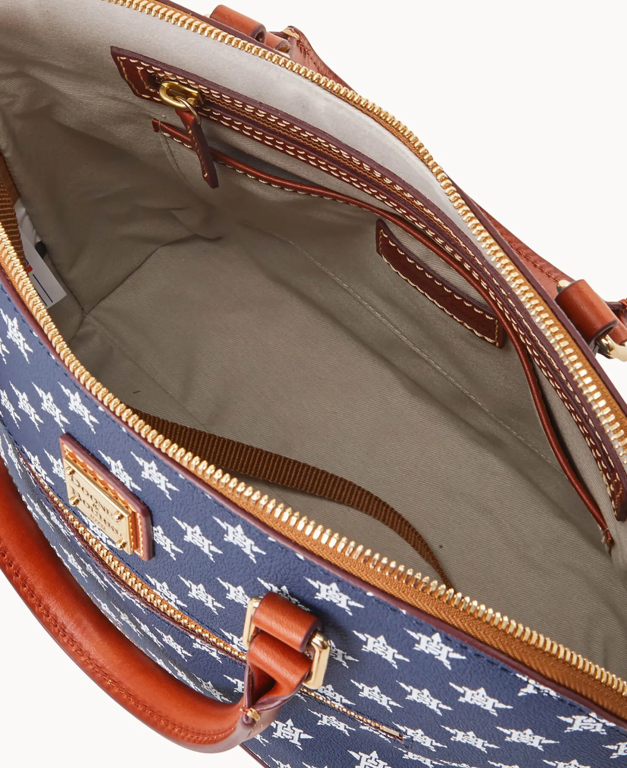Dooney & Bourke Game Day Ready|Printed Fabric<MLB Domed Zip Satchel ASTROS