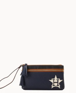Dooney & Bourke Grab and Go|Wristlets<MLB Double Zip Wristlet Astros