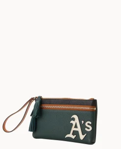 Dooney & Bourke Grab and Go|Wristlets<MLB Double Zip Wristlet Athletics