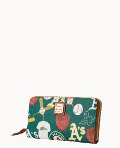 Dooney & Bourke Grab and Go|Wristlets<MLB Large Zip Around Wristlet Athletics