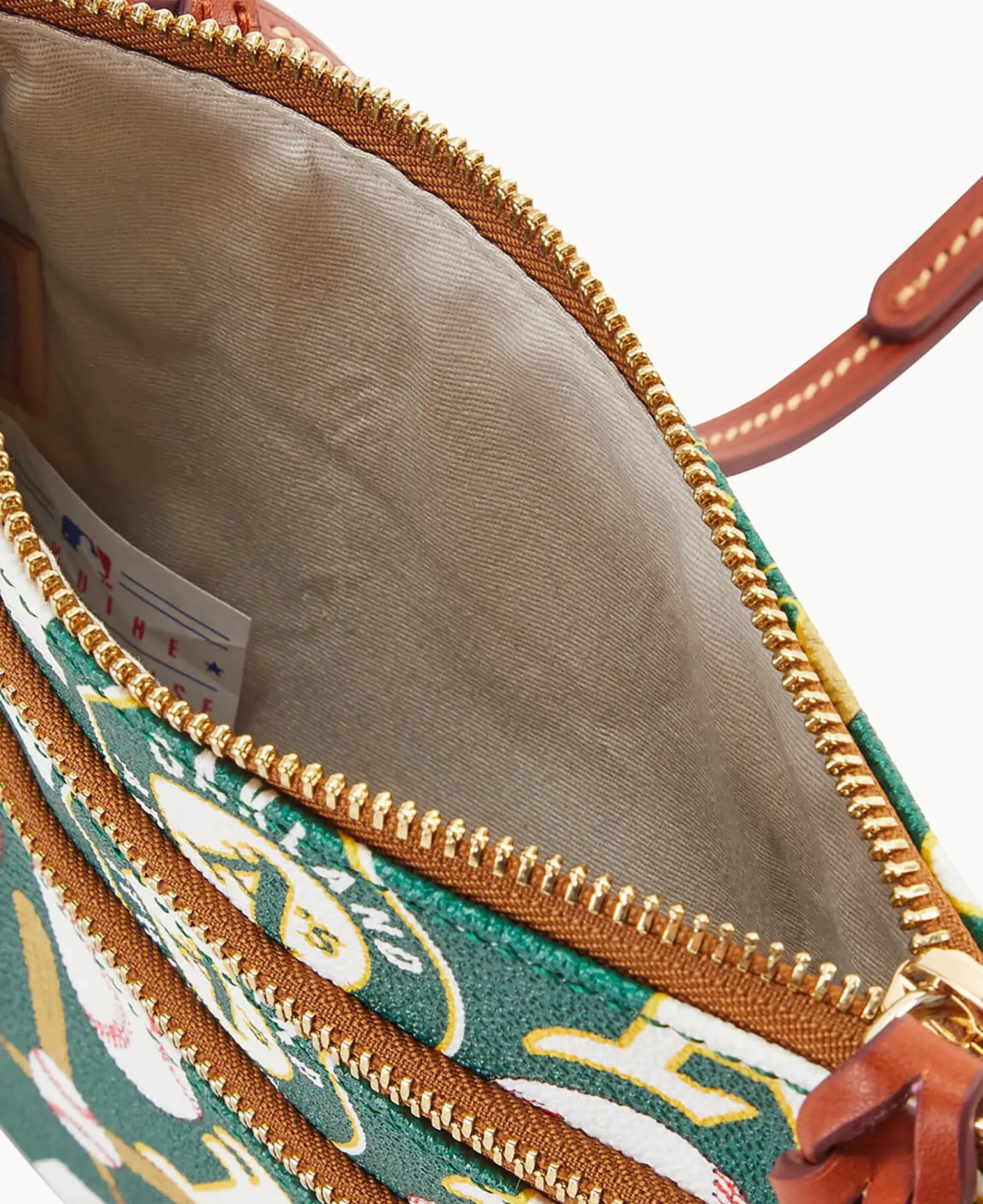Dooney & Bourke Game Day Ready|Printed Fabric<MLB N S Triple Zip Crossbody Athletics