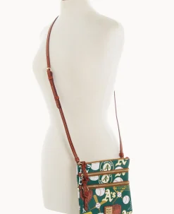 Dooney & Bourke Game Day Ready|Printed Fabric<MLB N S Triple Zip Crossbody Athletics