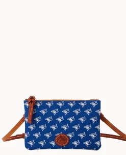 Dooney & Bourke Game Day Ready|Printed Fabric<MLB Top Zip Crossbody Blue Jays