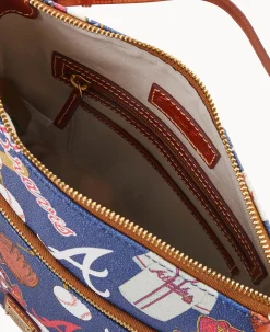 Dooney & Bourke Game Day Ready|Printed Fabric<MLB Crossbody Braves