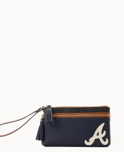 Dooney & Bourke Grab and Go|Wristlets<MLB Double Zip Wristlet Braves