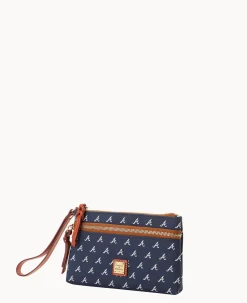 Dooney & Bourke Grab and Go|Wristlets<MLB Double Zip Wristlet Braves
