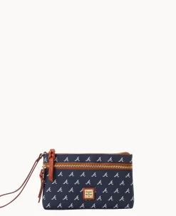 Dooney & Bourke Grab and Go|Wristlets<MLB Double Zip Wristlet Braves