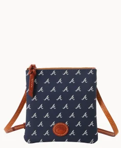 Dooney & Bourke Game Day Ready|Printed Fabric<MLB Small North South Top Zip Crossbody Braves