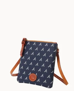 Dooney & Bourke Game Day Ready|Printed Fabric<MLB Small North South Top Zip Crossbody Braves