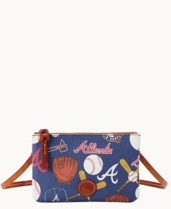 Dooney & Bourke Game Day Ready|Printed Fabric<MLB Top Zip Crossbody Braves