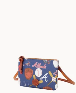 Dooney & Bourke Game Day Ready|Printed Fabric<MLB Top Zip Crossbody Braves