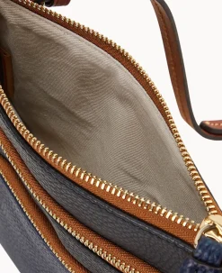 Dooney & Bourke Game Day Ready|Printed Fabric<MLB Triple Zip Crossbody Braves