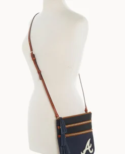 Dooney & Bourke Game Day Ready|Printed Fabric<MLB Triple Zip Crossbody Braves