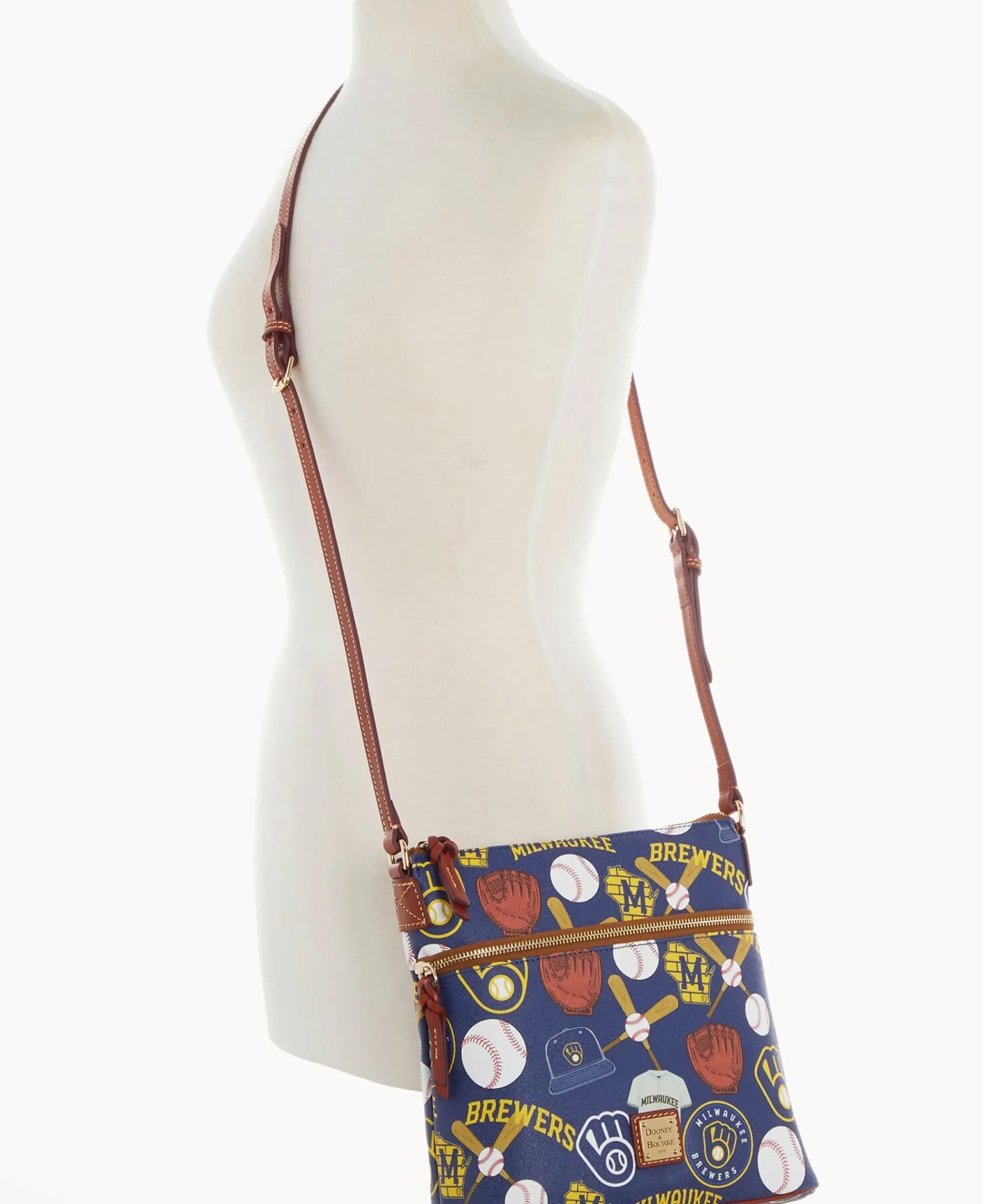 Dooney & Bourke Game Day Ready|Printed Fabric<MLB Crossbody Brewers