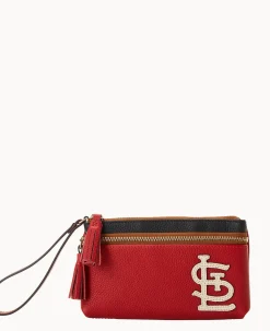 Dooney & Bourke Grab and Go|Wristlets<MLB Double Zip Wristlet Cardinals