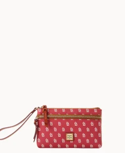 Dooney & Bourke Grab and Go|Wristlets<MLB Double Zip Wristlet Cardinals
