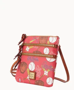 Dooney & Bourke Game Day Ready|Printed Fabric<MLB N S Triple Zip Crossbody Cardinals