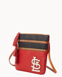 Dooney & Bourke Game Day Ready|Printed Fabric<MLB Triple Zip Crossbody Cardinals