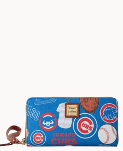 Dooney & Bourke Grab and Go|Wristlets<MLB Large Zip Around Wristlet Cubs