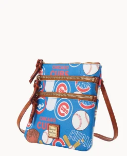 Dooney & Bourke Game Day Ready|Printed Fabric<MLB N S Triple Zip Crossbody Cubs